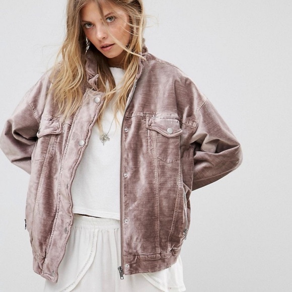 Free People Velvet Trucker Jacket - Picture 2 of 3